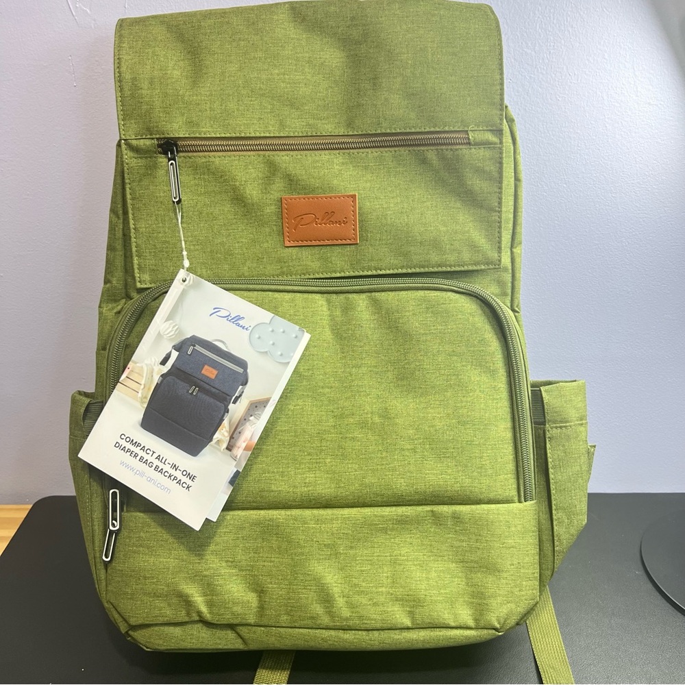 NWT Pillani All-in-One Diaper Bag - Green